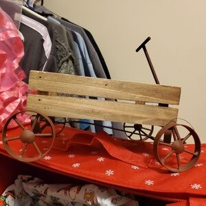 Rustic Wood/Brown Decorative Wagon - Home Accents